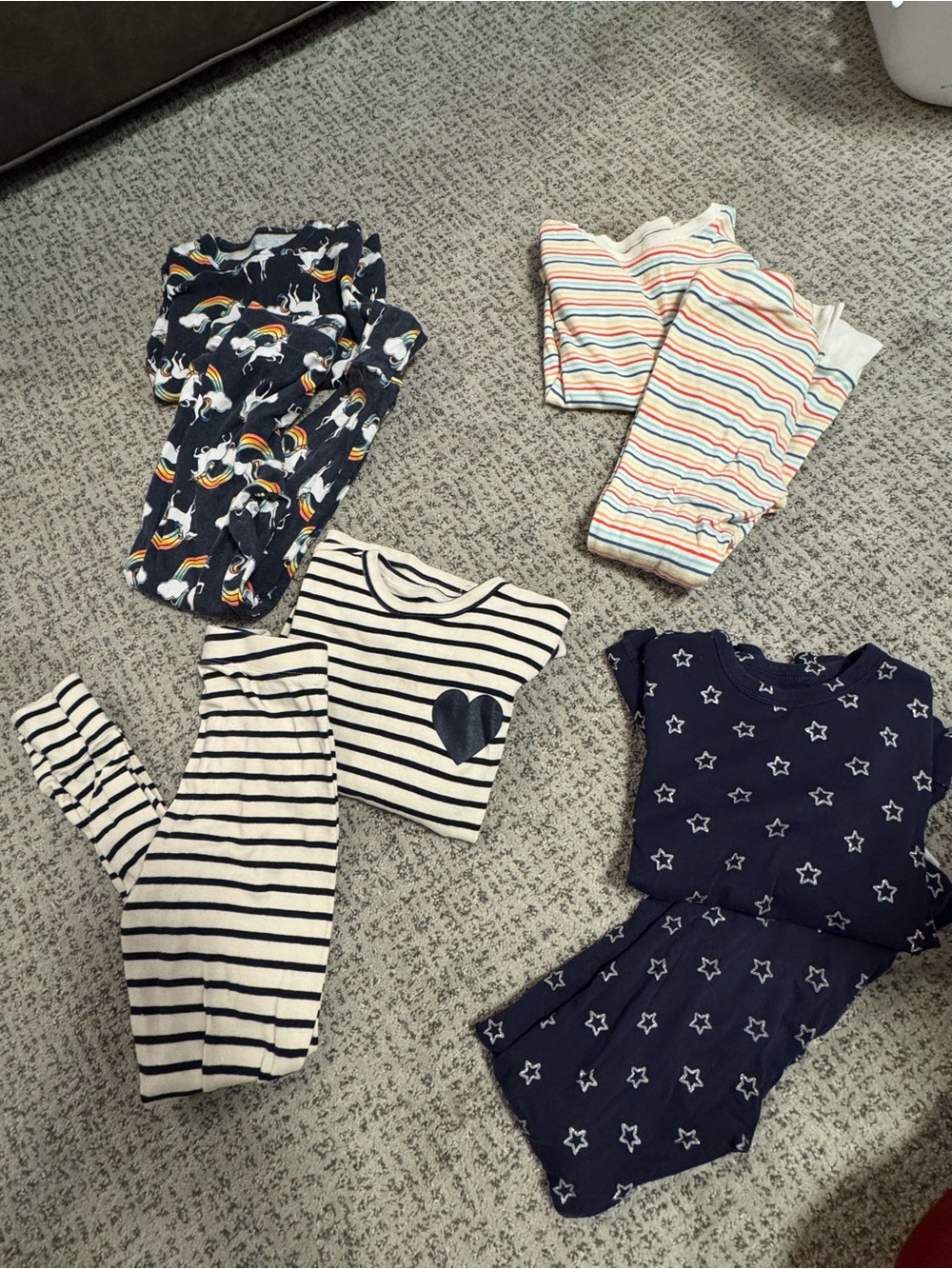 GAP Kids Pajama Set Bundle - Navy, White, Multicolor Stripes